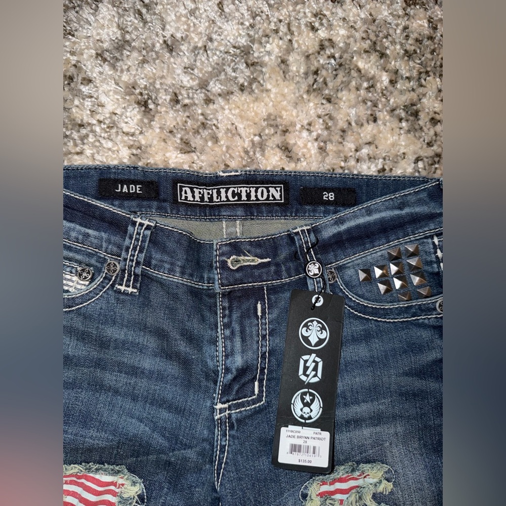 Affliction Women's Jade Brynn Patriot Wash Bootcut Jeans - Picture 7 of 9